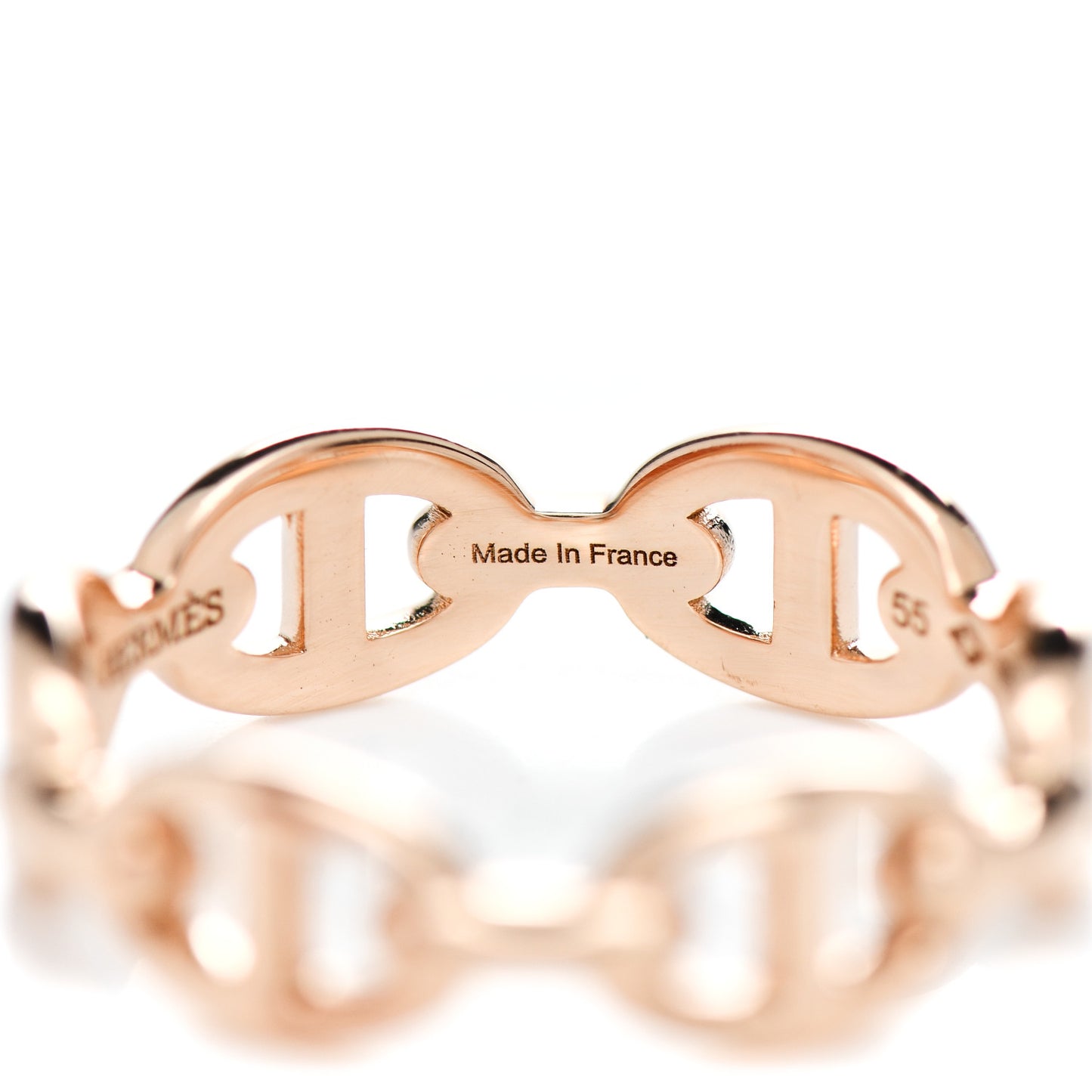 18K Rose Gold PM Chaine D'Ancre Enchainee Ring 55 7.25