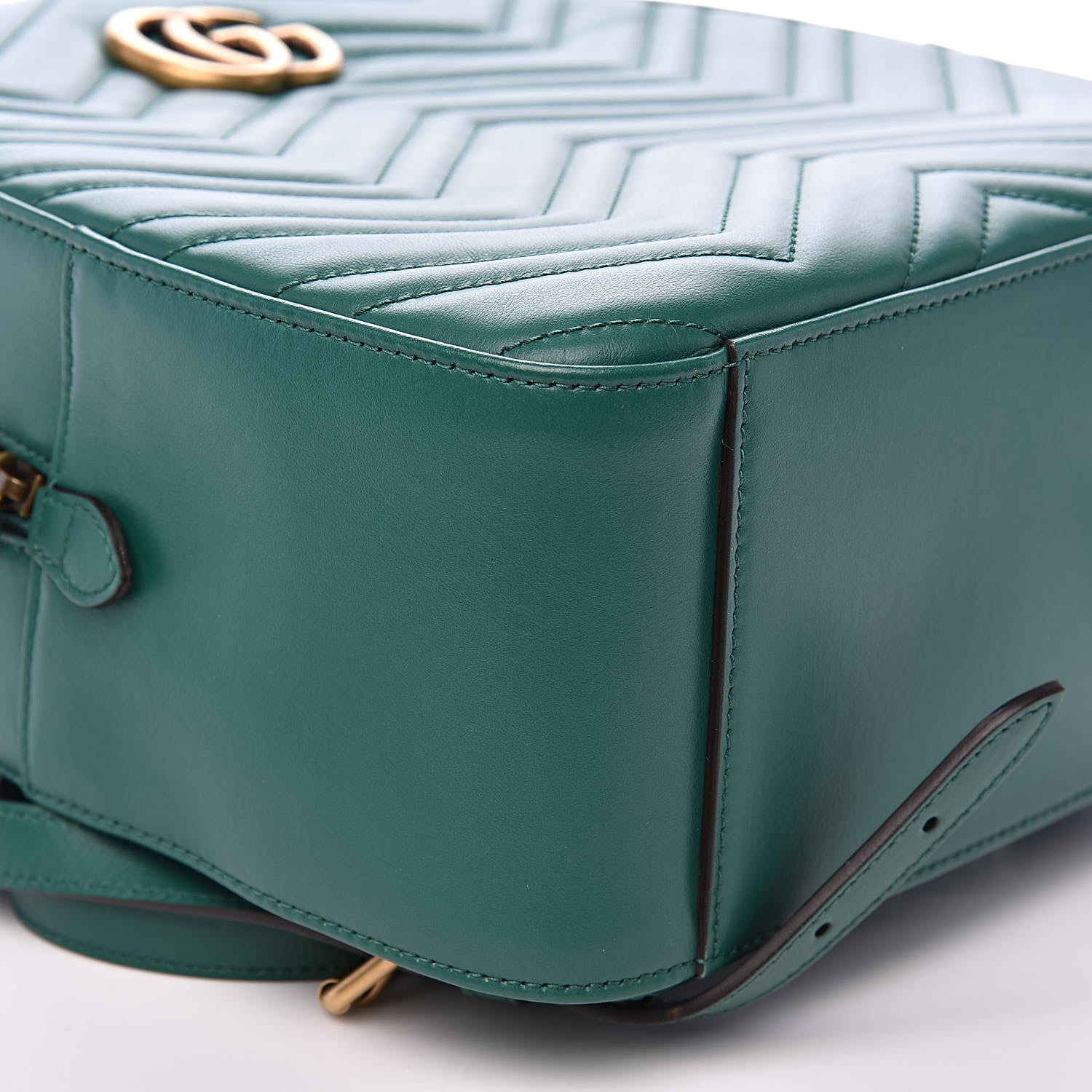Gucci Calfskin Matelasse GG Marmont Dome Backpack Emerald Green 8 of 9