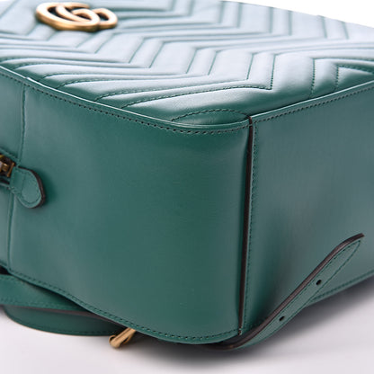 Gucci Calfskin Matelasse GG Marmont Dome Backpack Emerald Green 8 of 9