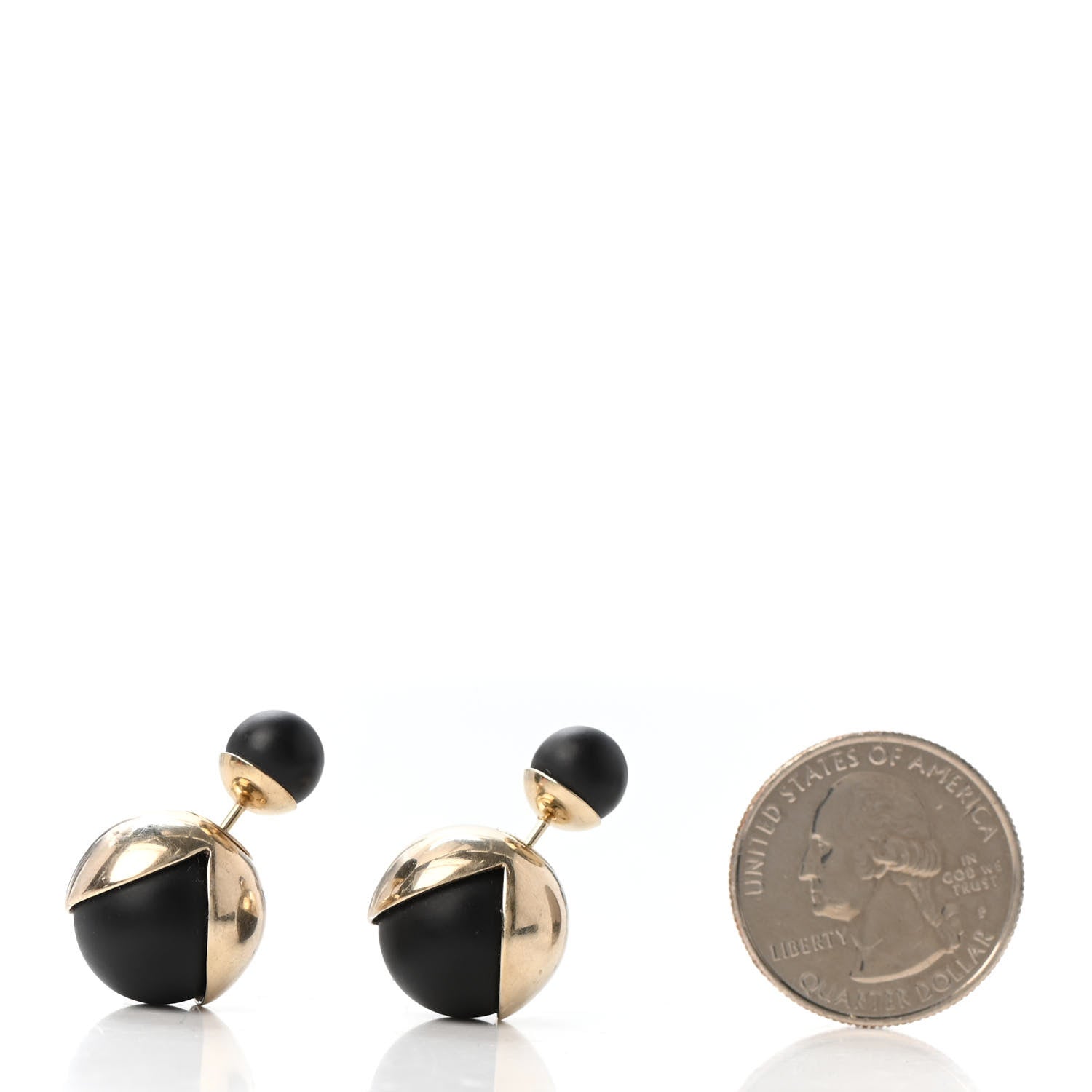 Christian Dior Rubber Lacquer Mise En Dior Tribal Earrings Matte Gold Black 2 of 4
