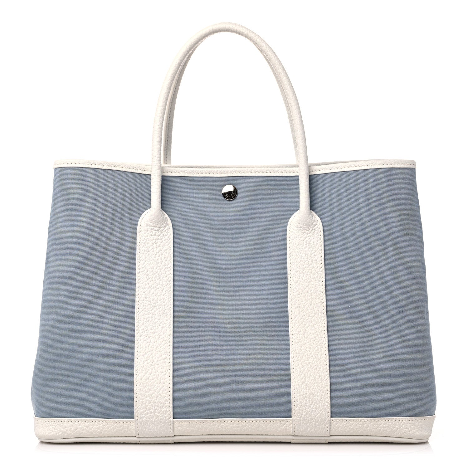 Hermes Toile Officier Negonda Garden Party Tote 36 MM Bleu Lin Craie 1 of 12