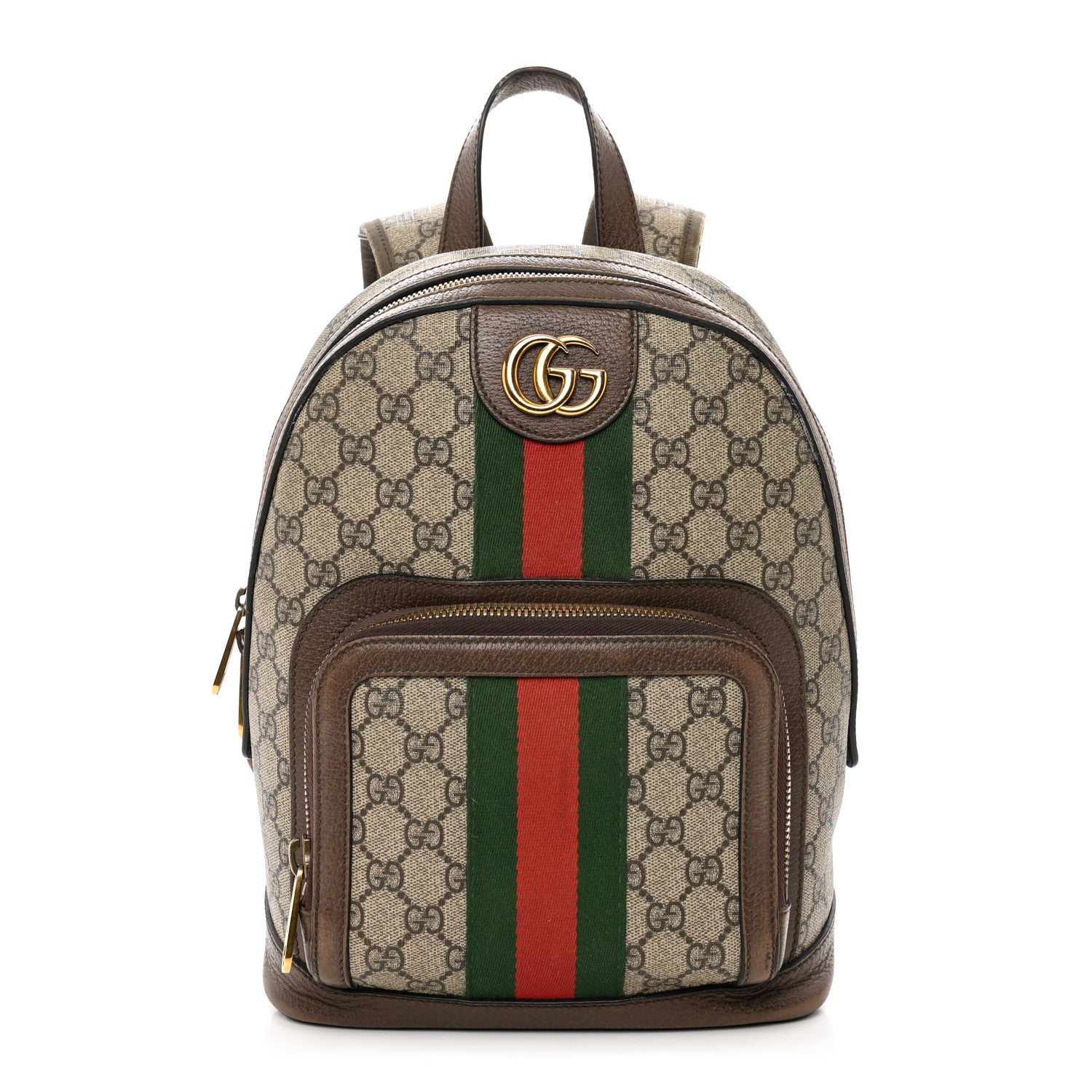 Gucci GG Supreme Monogram Calfskin Web Small Ophidia Day Backpack Beige Ebony New Acero 1 of 12