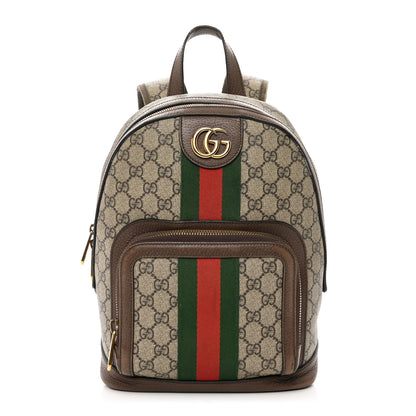 Gucci GG Supreme Monogram Calfskin Web Small Ophidia Day Backpack Beige Ebony New Acero 1 of 12