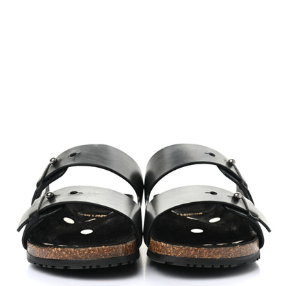 Saint Laurent Calfskin Jimmy Cross Slides 40 Black 2 of 10