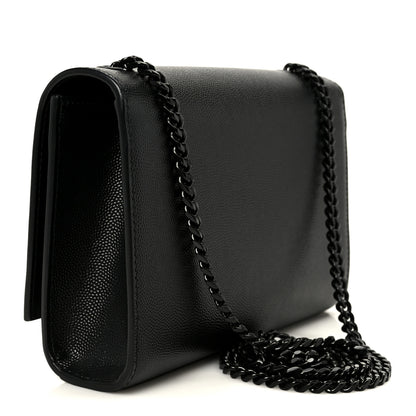 Saint Laurent Grain De Poudre Small Classic Monogram Monochrome Kate Satchel Black 2 of 10