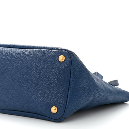 Prada Vitello Daino Side Pocket Tote Bluette 10 of 11