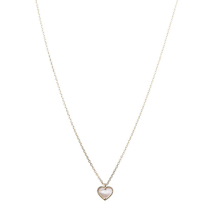 Van Cleef & Arpels 18K Yellow Gold Mother of Pearl Sweet Alhambra Heart Pendant Necklace 1 of 7