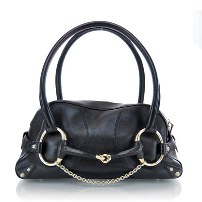Gucci Leather Large Horsebit Chain Bag Black 1 of 9