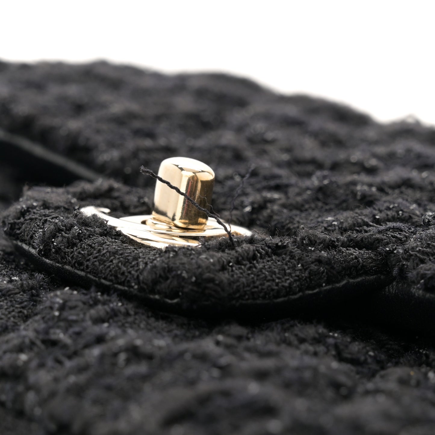 Tweed Quilted Medium Double Flap Black