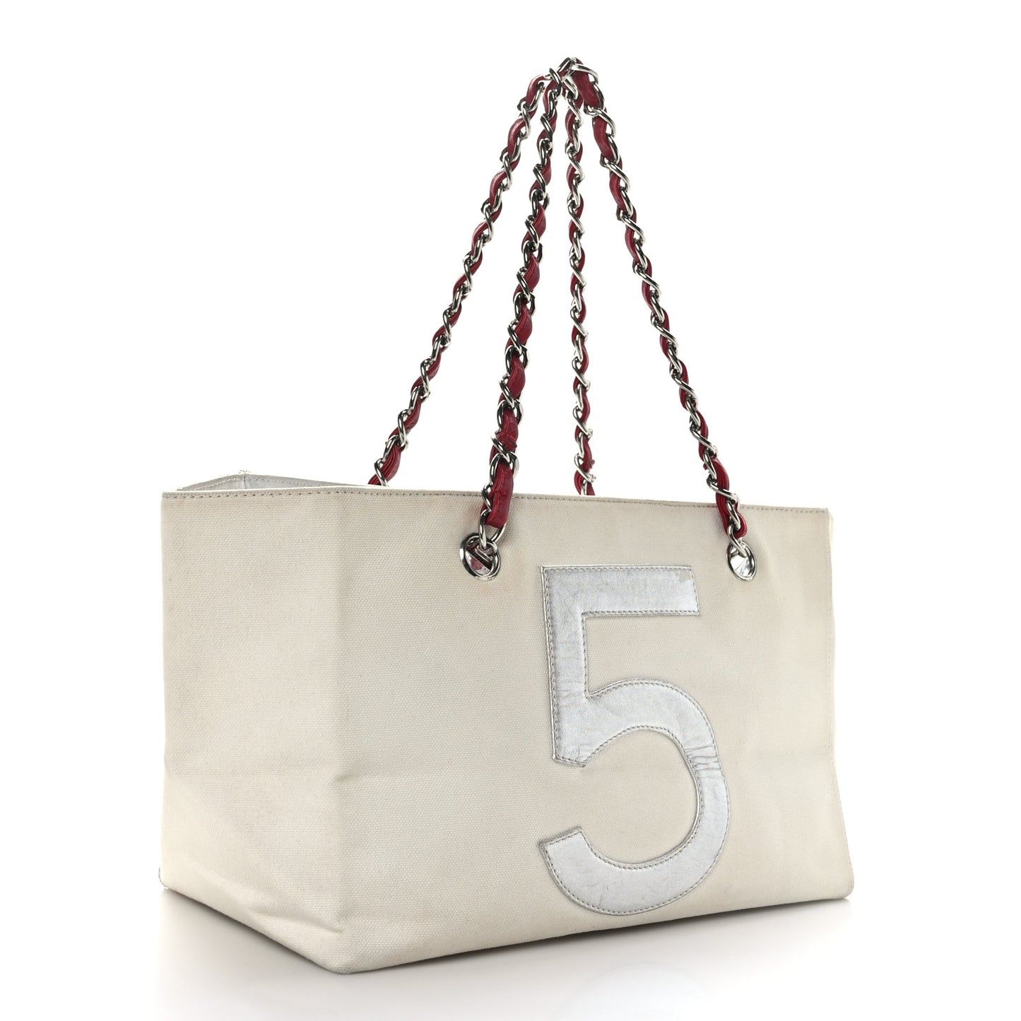 Canvas Foil N°5 Shopping Tote Beige