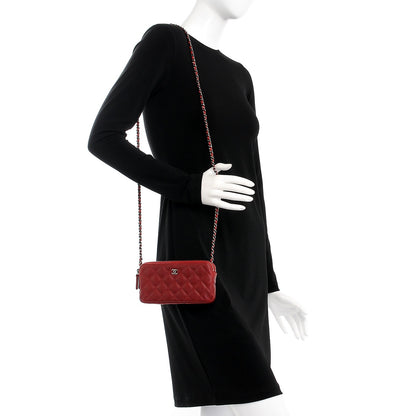 Chanel Caviar Quilted Small Clutch With Chain Red 2 of 10