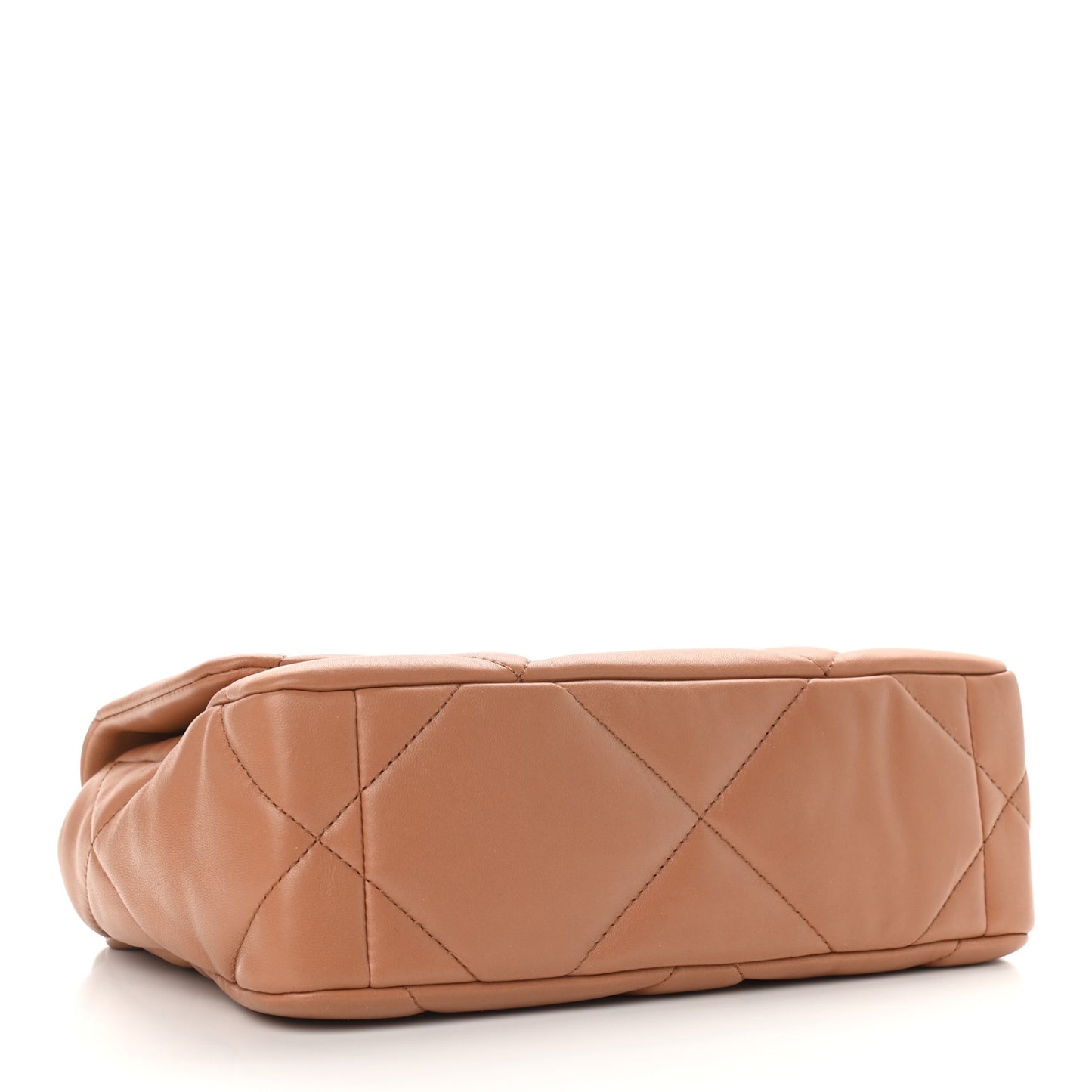 Lambskin Quilted Medium Chanel 19 Flap Light Brown