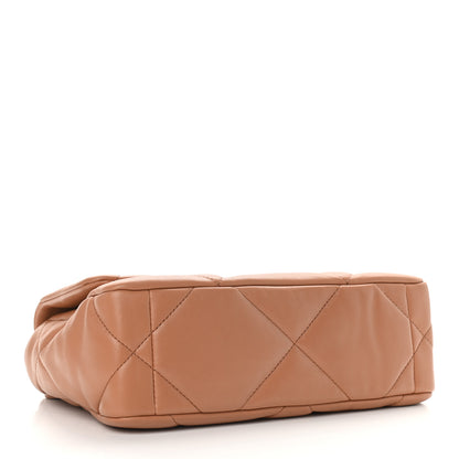 Chanel Lambskin Quilted Medium Chanel 19 Flap Light Brown 4 of 9