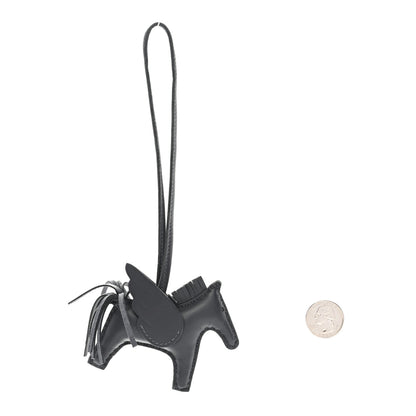 Hermes Milo Lambskin Grigri Rodeo Pegase Horse Bag Charm PM Ardoise 2 of 5