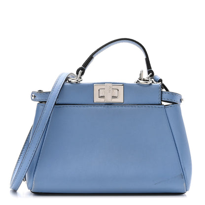 Fendi Shiny Nappa Micro Peekaboo Iconic Satchel Nebula 1 of 10