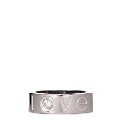 Cartier 18K White Gold Diamond 5.5mm Christmas LOVE Ring 46 3.75 1 of 4