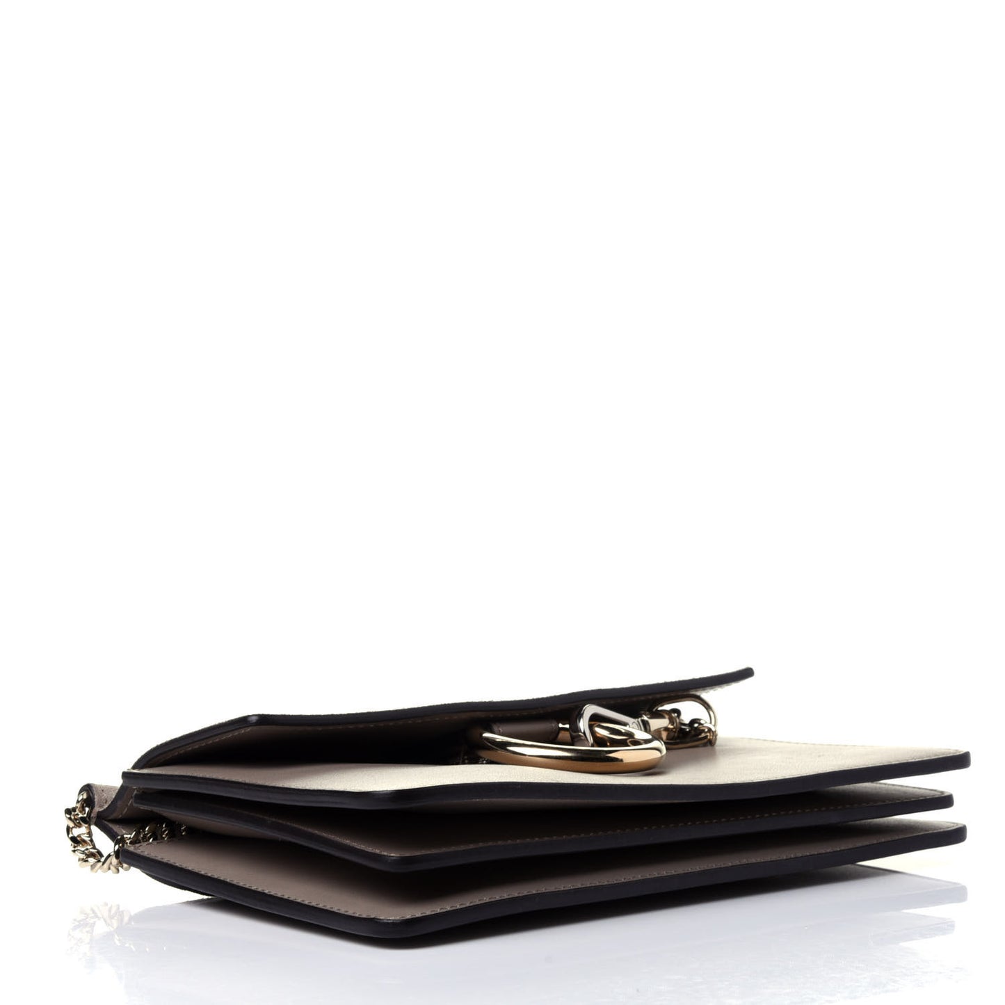 Calfskin Suede Mini Chain Faye Shoulder Bag Motty Grey