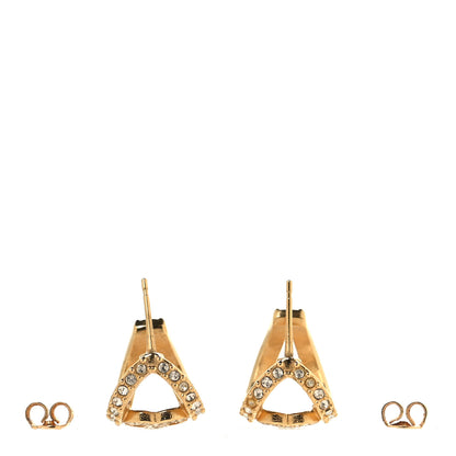 Chanel Crystal Strass CC Double Hoop Earrings Gold 3 of 6
