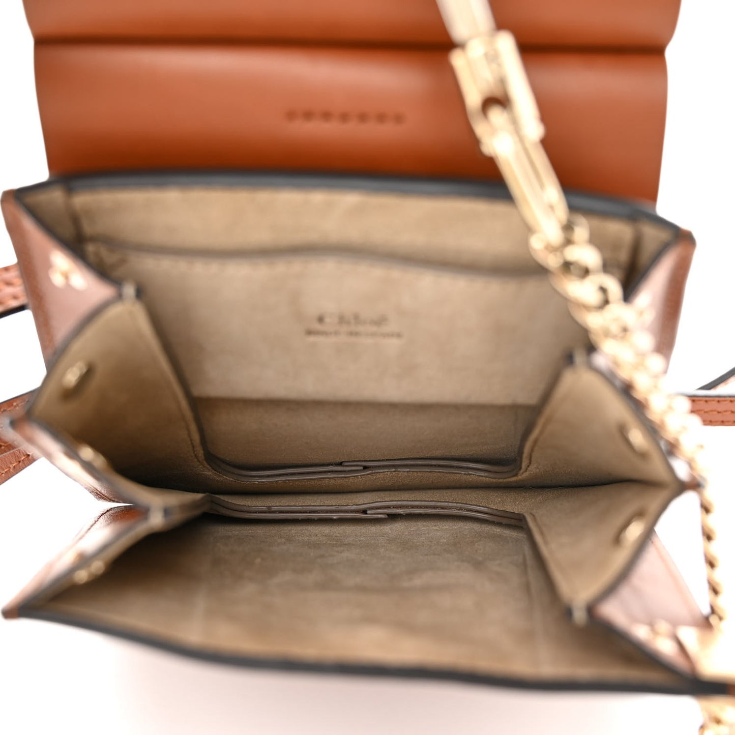 Suede Calfskin Mini Faye Bracelet Bag Tobacco