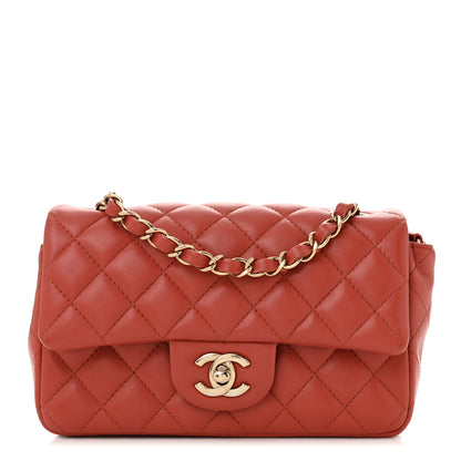 Chanel Lambskin Quilted Mini Rectangular Flap Brown 1 of 11