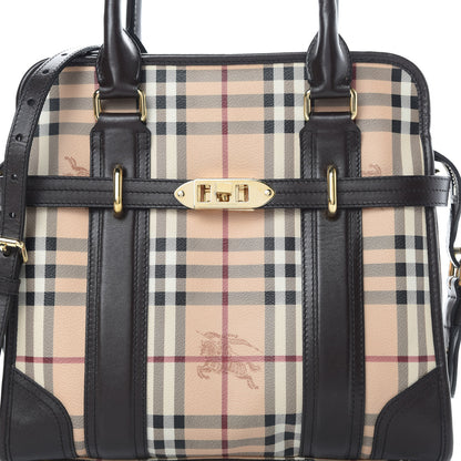 Burberry Haymarket Check Minford Portrait Tote Chocolate 9 of 15