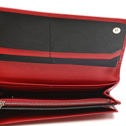Prada Saffiano Metal Flap Wallet Black Fuoco 5 of 7