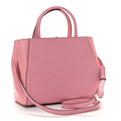 Fendi Vitello Elite Flamingo Mink Monster Charm Petite 2Jours Tote Pink Multicolor 3 of 11
