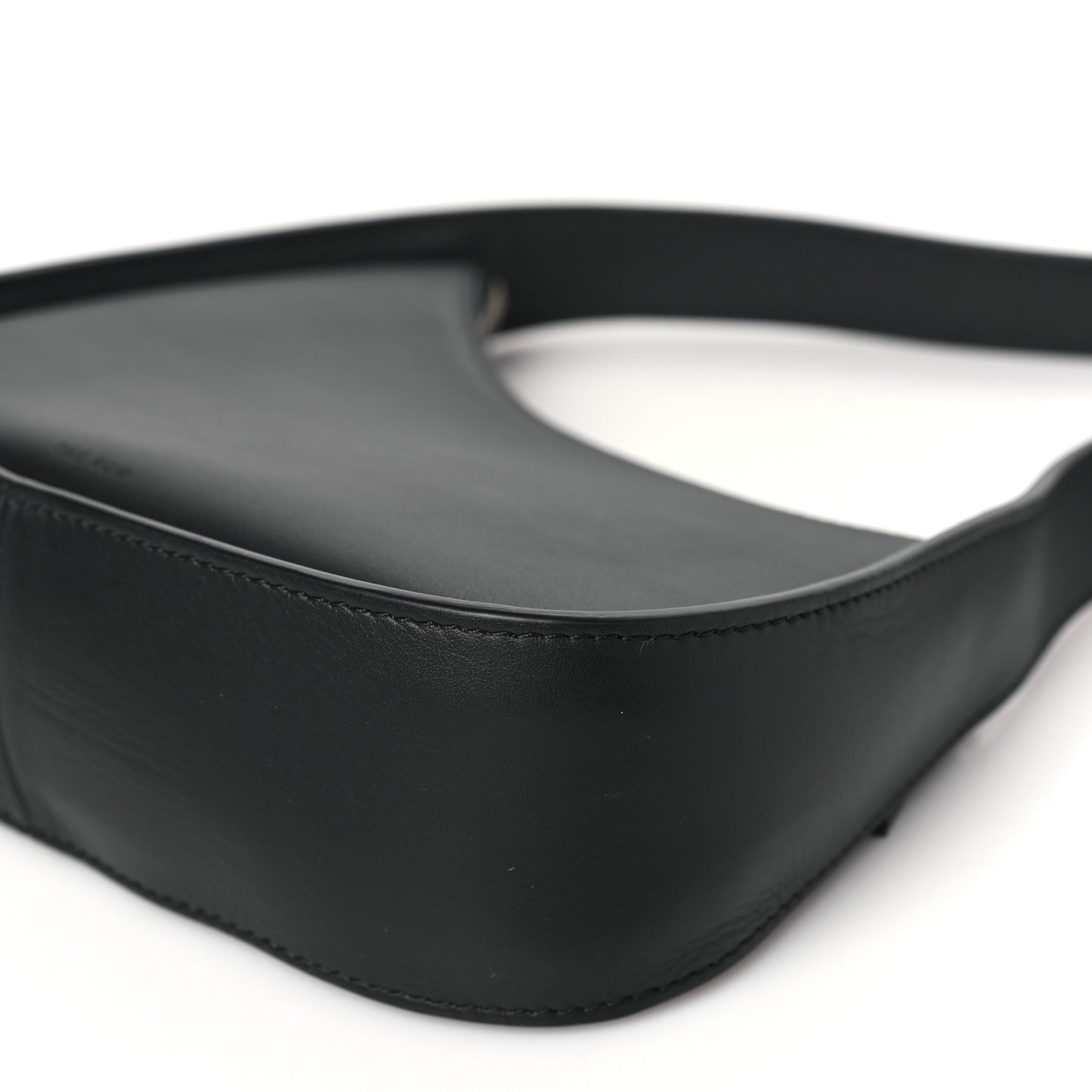 Smooth Calfskin Half Moon Shoulder Bag Black
