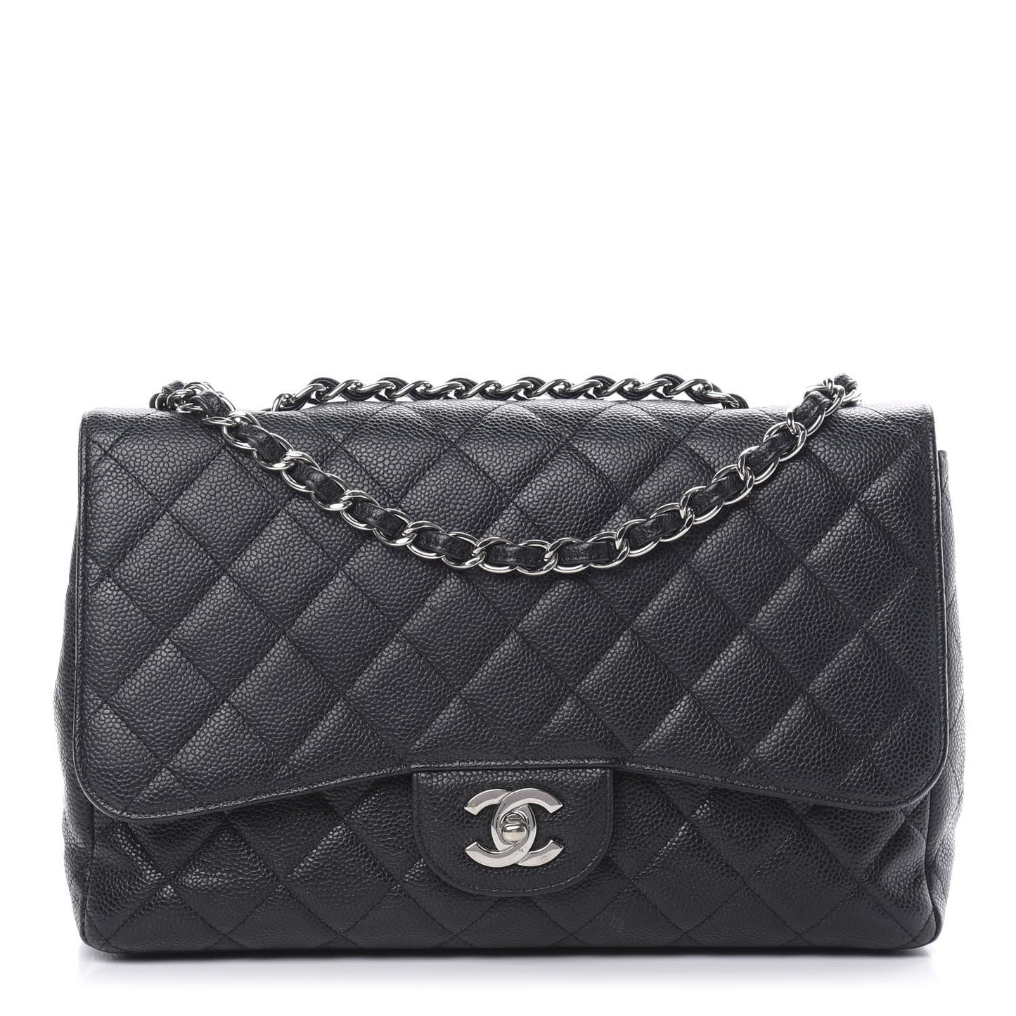 Caviar Quilted Jumbo Single Flap Black