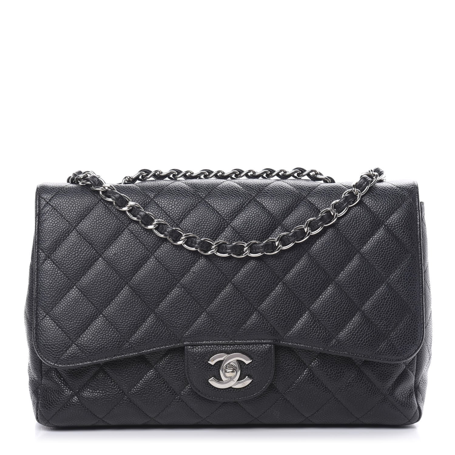 Chanel Caviar Quilted Jumbo Single Flap Black 1 of 15