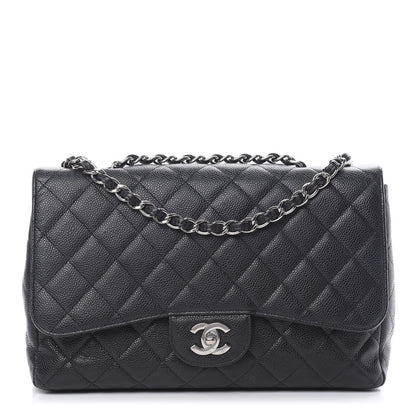 Chanel Caviar Quilted Jumbo Single Flap Black 1 of 15