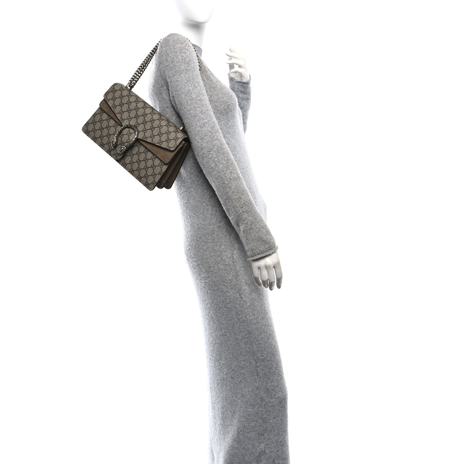 Gucci GG Supreme Monogram Small Dionysus Shoulder Bag Taupe 2 of 10