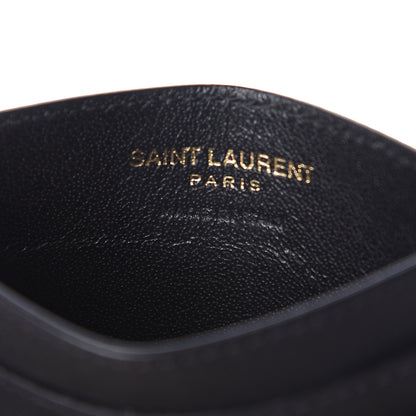 Saint Laurent Calfskin Monogram Credit Card Case Black 5 of 6