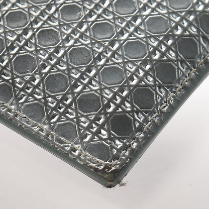 Christian Dior Metallic Patent Micro-Cannage Lady Dior Card Holder Silver 9 of 11