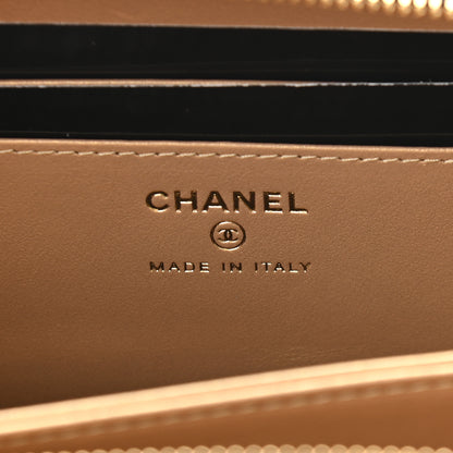 Chanel Lambskin Quilted Golden Plate Clutch With Chain Black 6 of 9