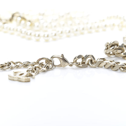 Chanel Pearl Chain CC Long Necklace Gold 4 of 6