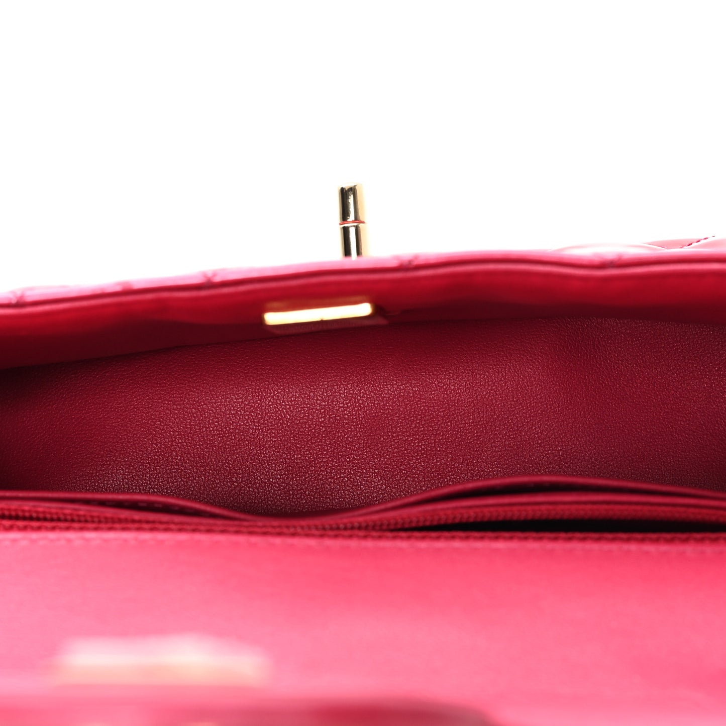 Shaded Patent Calfskin Quilted Mini Rectangular Flap Pink Dark Pink