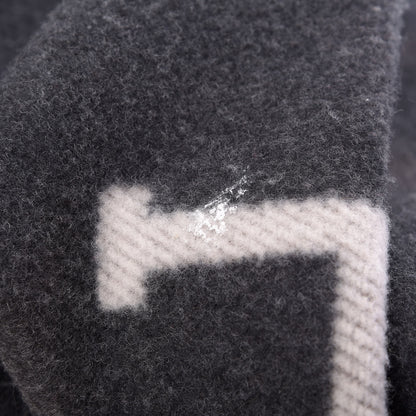 Hermes Wool Cashmere Avalon Blanket Ecru Gris Fonce 6 of 8