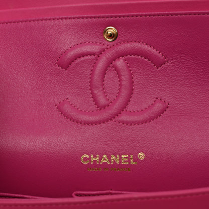 Chanel Lambskin Chevron Quilted Medium Double Flap Pink 6 of 10