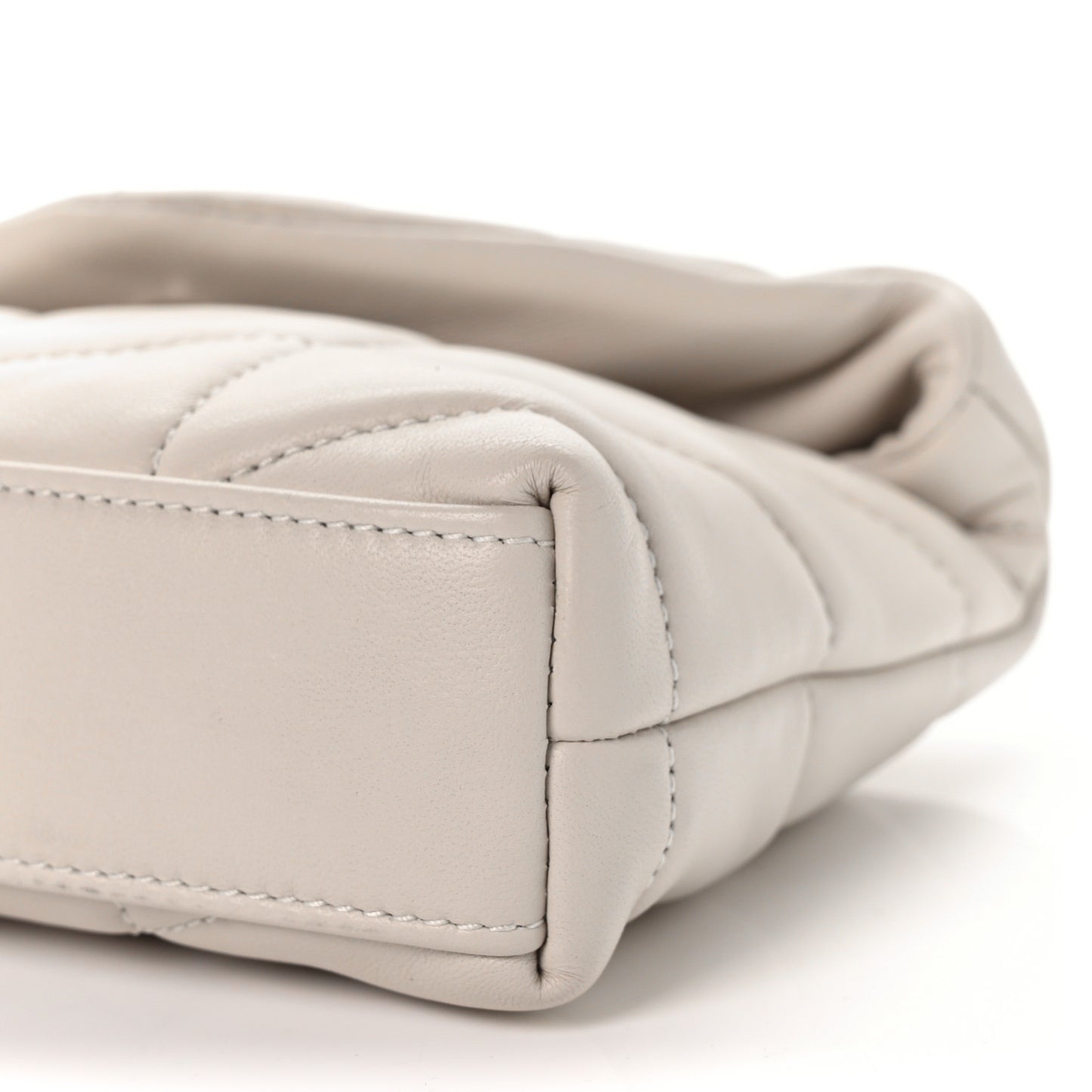Lambskin Monogram Loulou Puffer Pouch Clutch Crema Soft