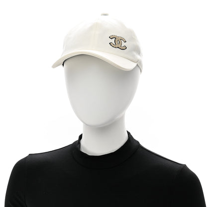 Chanel Cotton Sequin CC Cap Hat Ivory 2 of 8