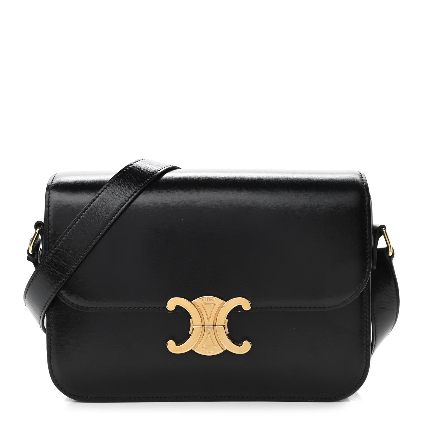 Shiny Calfskin Medium Triomphe Black