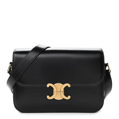 Celine Shiny Calfskin Medium Triomphe Black 1 of 11