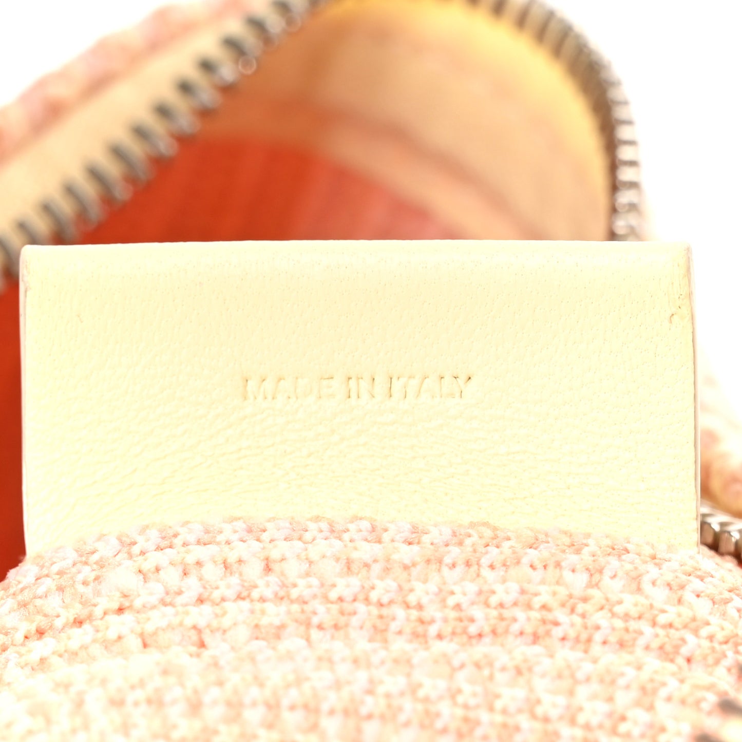 Canvas Knitted Check Mini Peg Duffle Bag Sherbert
