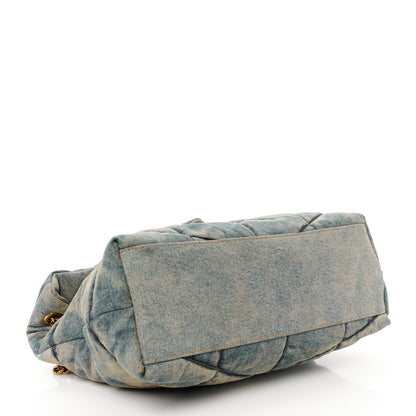 Saint Laurent Denim Quilted Medium Loulou Puffer Monogram Chain Satchel Blue Cinnamon 4 of 10