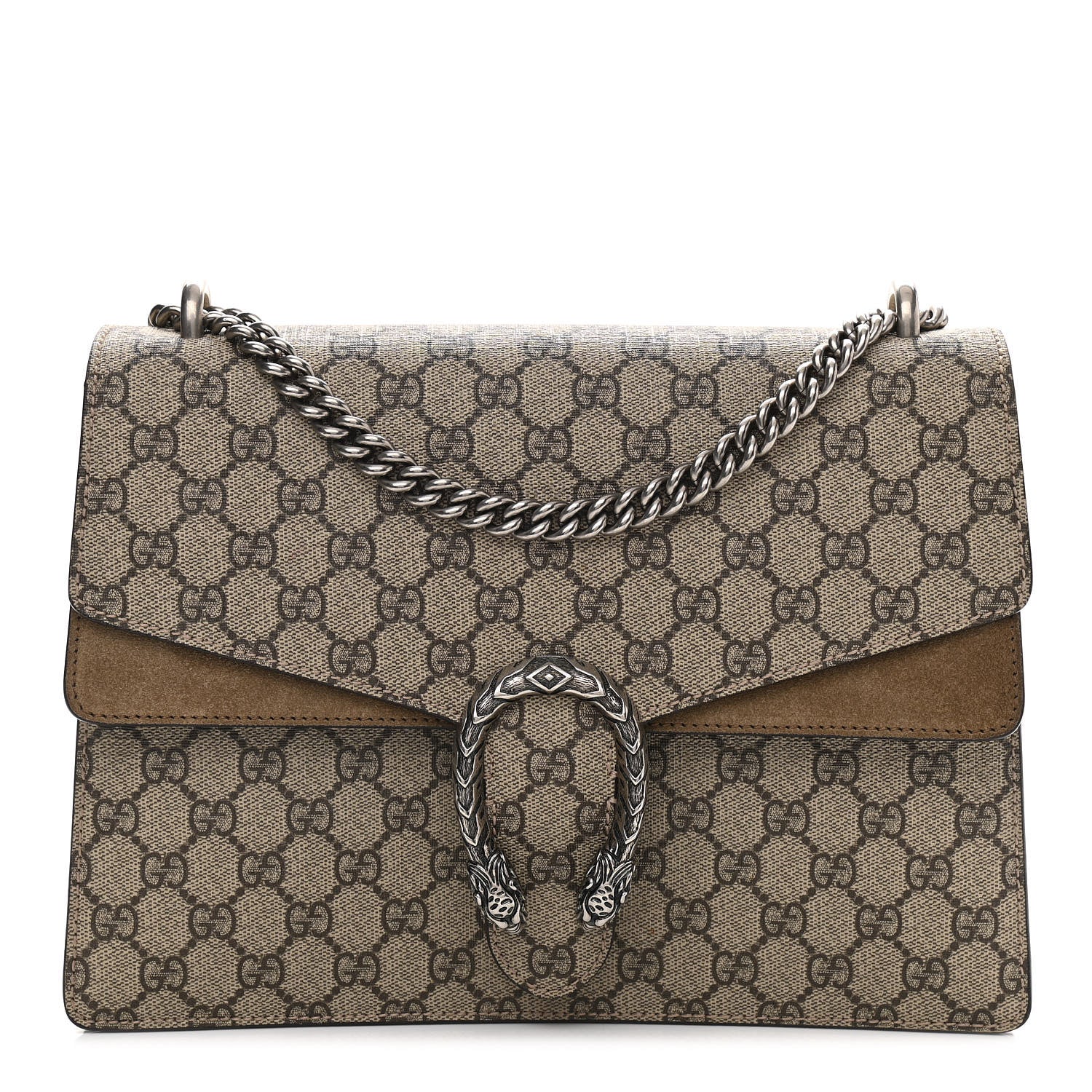 Gucci GG Supreme Monogram Medium Dionysus Shoulder Bag Taupe 1 of 17