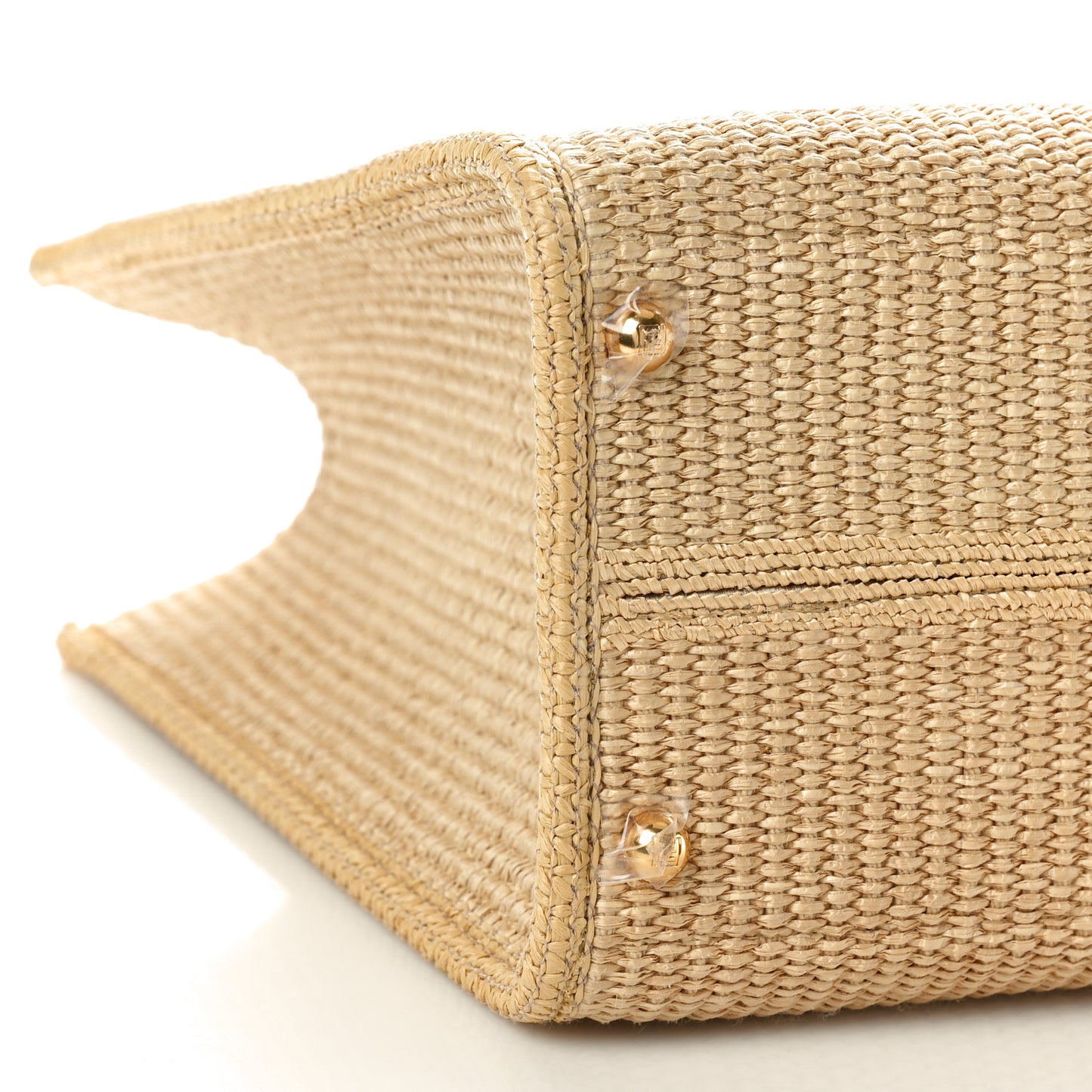 Straw Vitello King Plexiglass Woven Medium Fendi Sunshine Shopper Tote