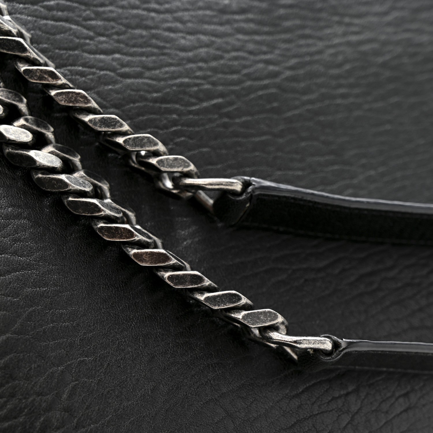Saint Laurent Grained Lambskin Monogram Oversized Niki Chain Satchel Black 13 of 15