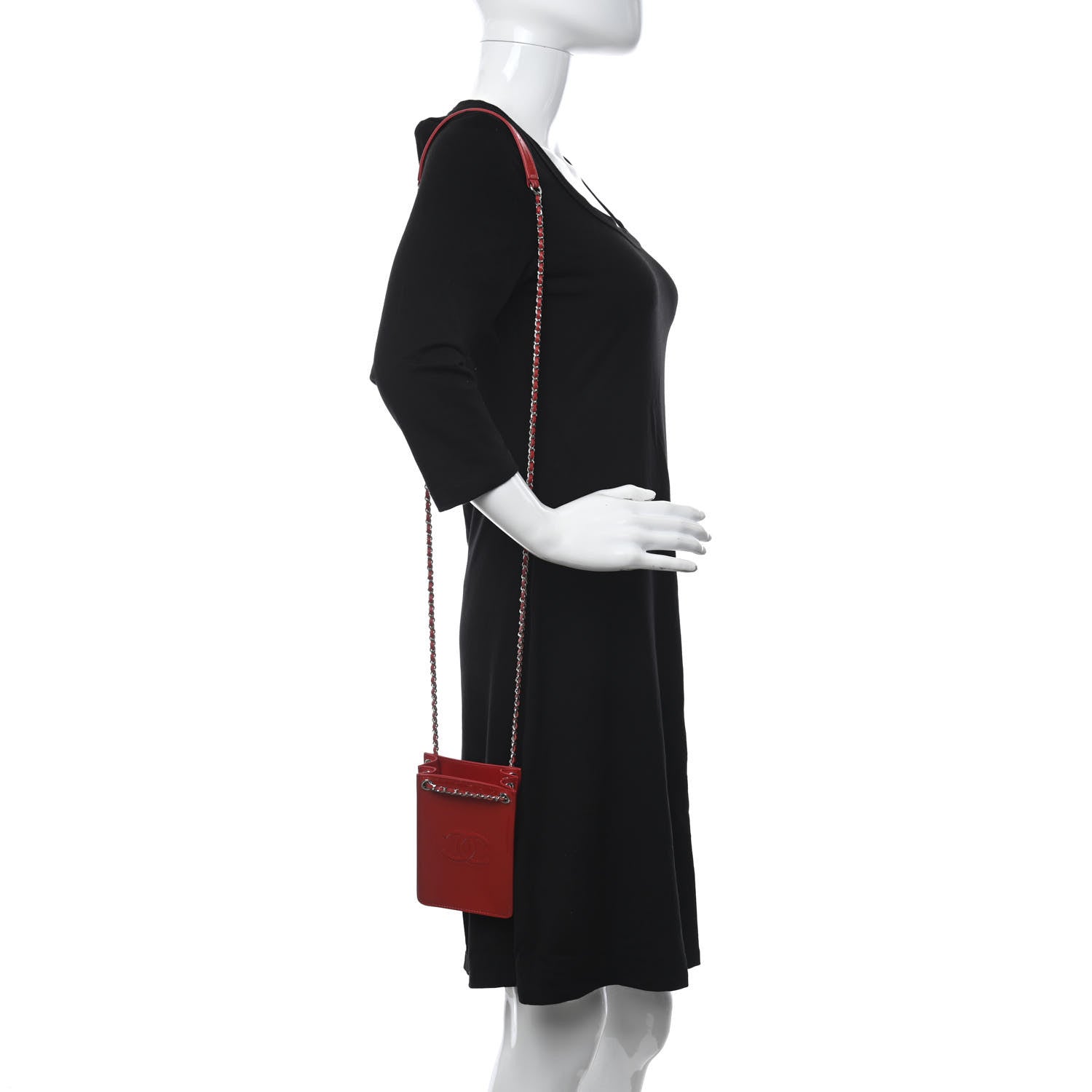 Chanel Patent Crossbody CC Phone Holder Red 2 of 9