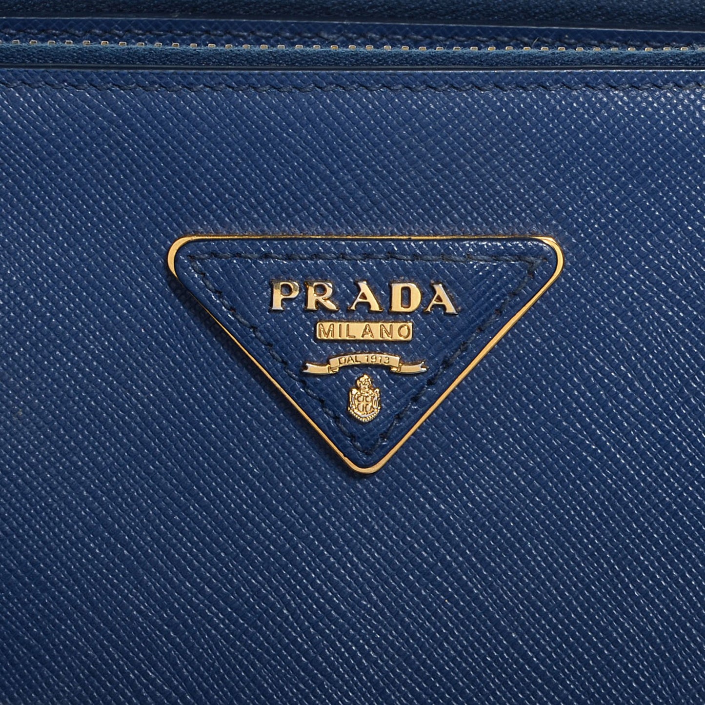 Saffiano Lux Medium Double Zip Tote Bluette